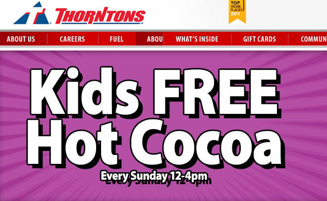 Free Cocoa at Thorntons