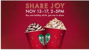 Starbucks-Deals-Buy-1-Coffee-Get-1-Free