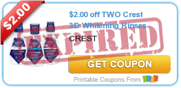 $2.00 off TWO Crest 3D Whitening Rinses